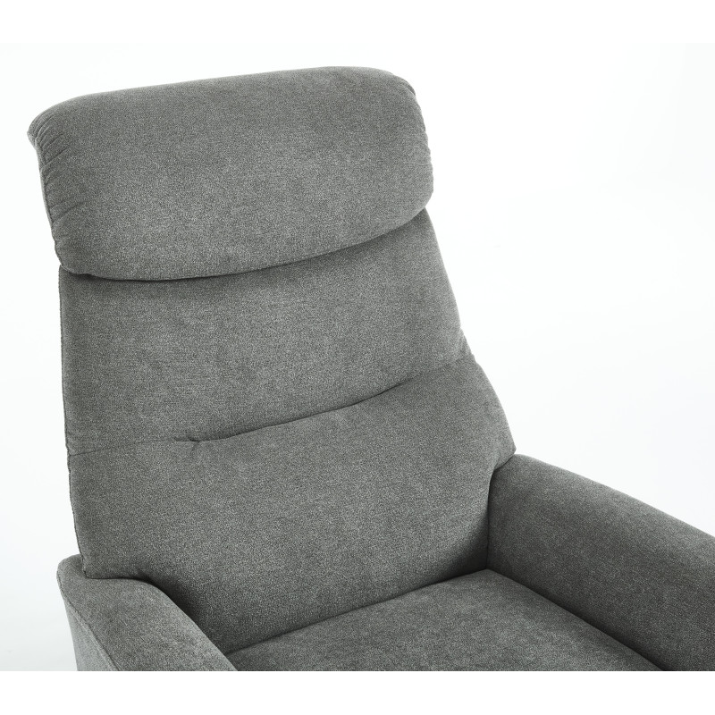 Poltrona Relax Jacquelin Tessuto Grigio Scuro Gambe Nere Design