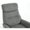 Poltrona Relax Jacquelin Tessuto Grigio Scuro Gambe Nere Design