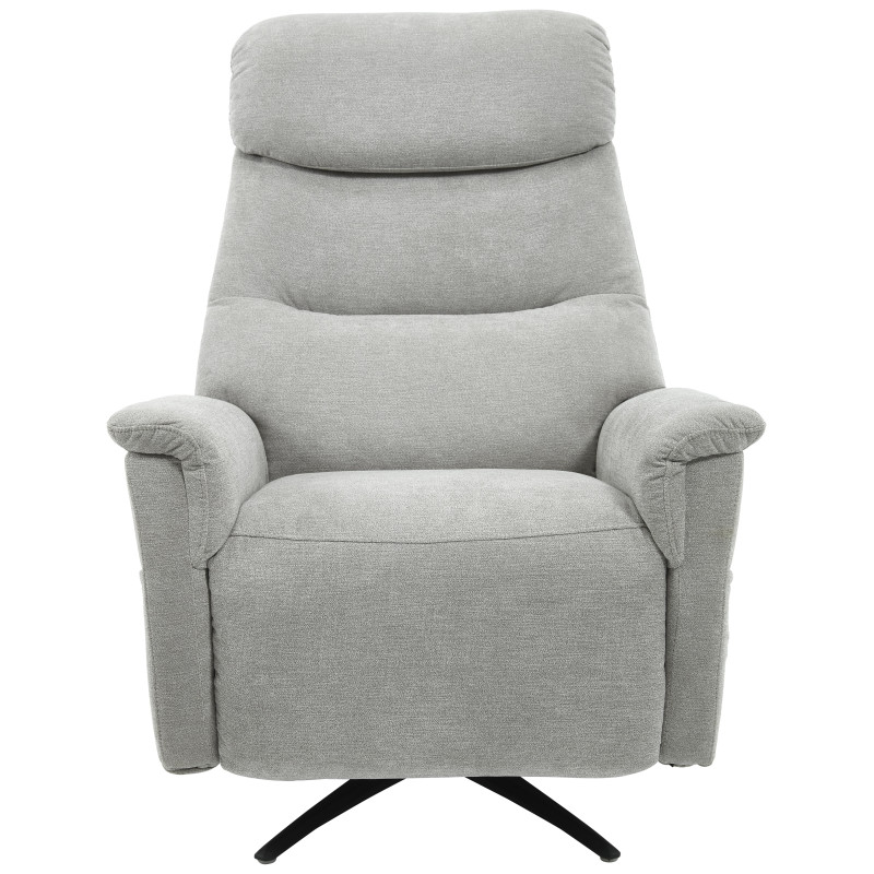 Poltrona Relax Jacquelin Tessuto Sabbia Gambe Nere Design Moderno