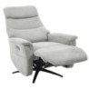Poltrona Relax Jacquelin Tessuto Sabbia Gambe Nere Design Moderno