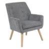 Poltrona Michelle Tessuto Grigio Gambe Legno Naturale Design