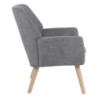 Poltrona Michelle Tessuto Grigio Gambe Legno Naturale Design