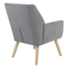 Poltrona Michelle Tessuto Grigio Gambe Legno Naturale Design