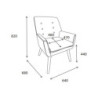 Poltrona Michelle Tessuto Grigio Gambe Legno Naturale Design