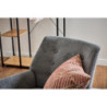 Poltrona Michelle Tessuto Grigio Gambe Legno Naturale Design