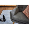 Poltrona Michelle Tessuto Grigio Gambe Legno Naturale Design