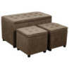 Set 3 bauli 2 pouf Braies tessuto tortora Casa Collection — levantshop.live