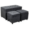 Set 3 bauli 2 pouf Braies tessuto grigio scuro Casa Collection — levantshop.live