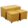 Set 3 bauli 2 pouf Braies tessuto ocra Casa Collection — levantshop.live