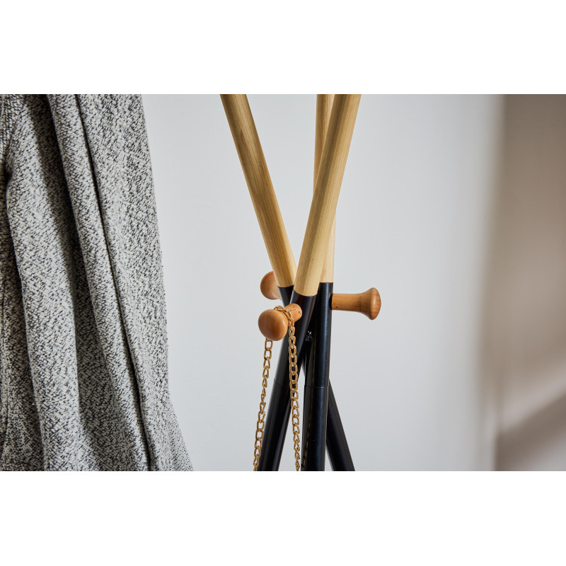 Appendiabiti Mikado 48x45x172 cm Nero Design Moderno