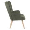 Poltrona Rijeka Verde 75x68x96 cm Gambe Legno Naturale