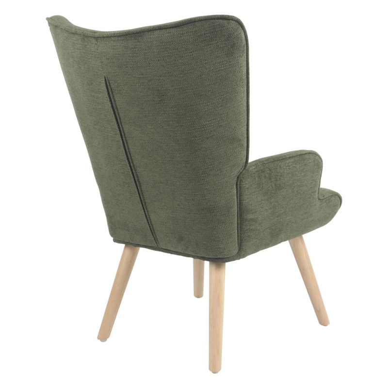 Poltrona Rijeka Verde 75x68x96 cm Gambe Legno Naturale