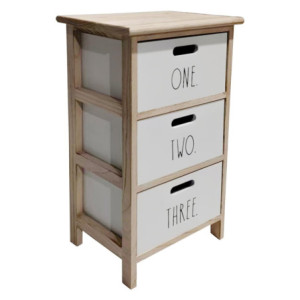Cassettiera Write 3 Cassetti 34x25x62 cm Frontale Bianco