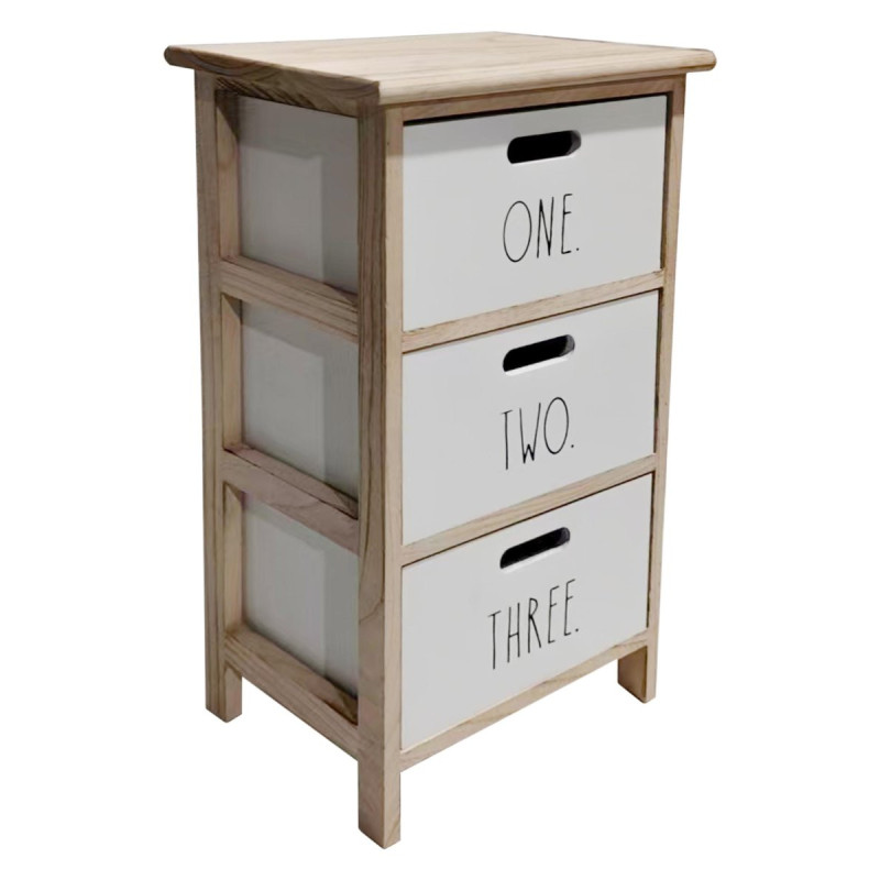 Cassettiera Write 3 Cassetti 34x25x62 cm Frontale Bianco