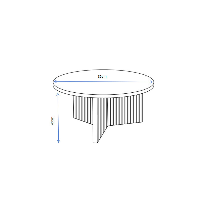 Tavolino Kami Ø80 x H40 cm Design Moderno e Pratico