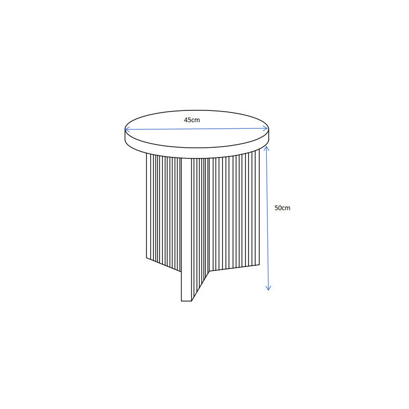 Tavolino Kami Ø45 x H50 cm Moderno e Versatile