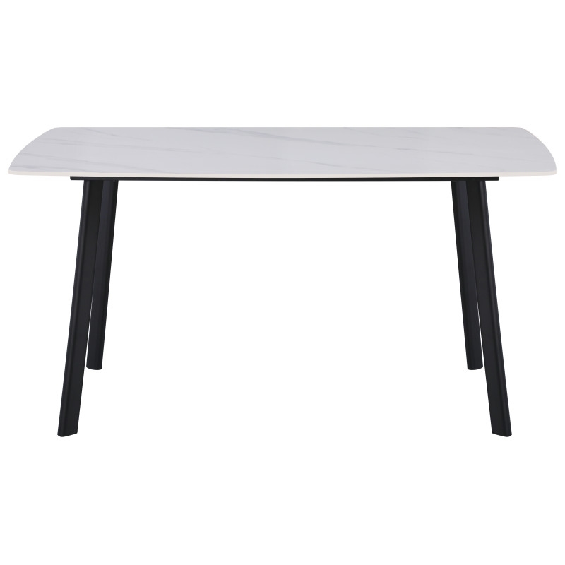 Tavolo Quincy 150x85x75 cm Top Ceramica Bianco Marmo