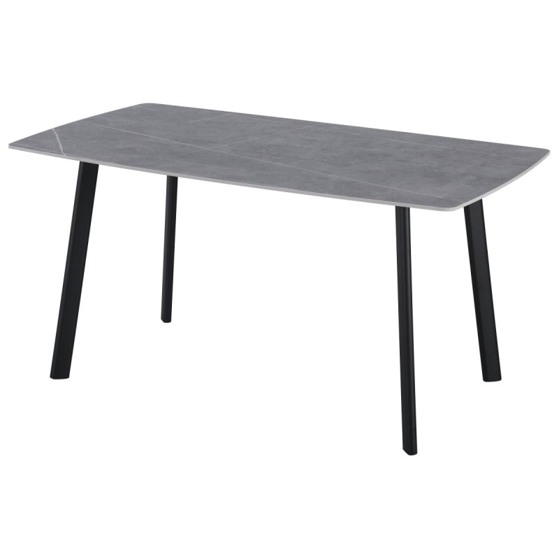 Tavolo Quincy 150x85x75 cm Top Ceramica Grigio Opaco