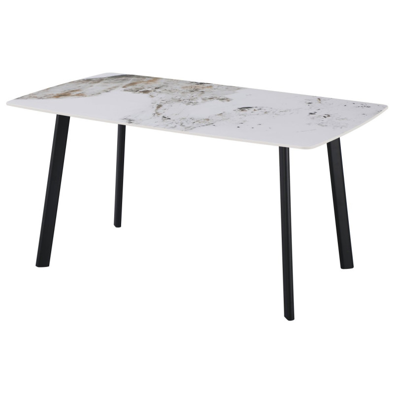 Tavolo Quincy 150x85x75 cm Top Ceramica Marrone Marmo