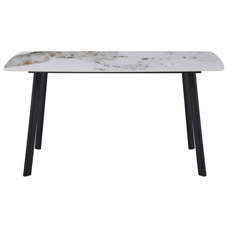 Tavolo Quincy 150x85x75 cm Top Ceramica Marrone Marmo