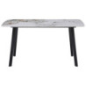 Tavolo Quincy 150x85x75 cm Top Ceramica Marrone Marmo