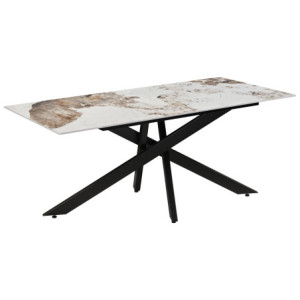Tavolo Becker 180x90x76 cm Top Ceramica Marrone Marmo