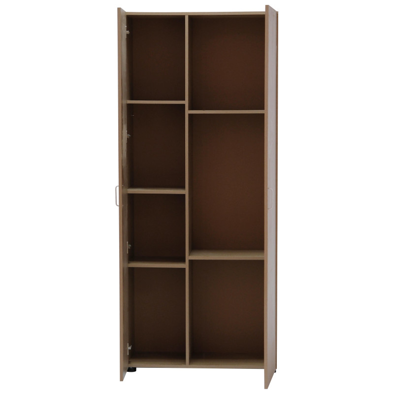 Armadio Multiuso 77x34x180 cm Quercia 2 Ante 5 Ripiani