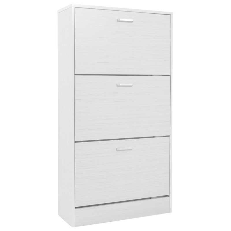 Scarpiera Slim 3 Ante 60x17x118 cm Bianco Legno Salvaspazio