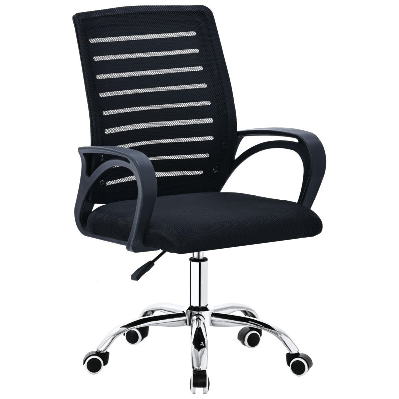 Poltrona Ufficio Chester Nera 57x56x92-101 cm Ergonomica