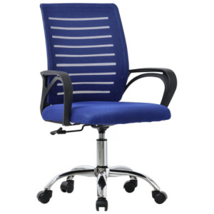 Poltrona Ufficio Chester Blu 57x56x92-101 cm Ergonomica