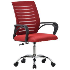 Poltrona Ufficio Chester Rossa 57x56x92-101 cm Ergonomica Design