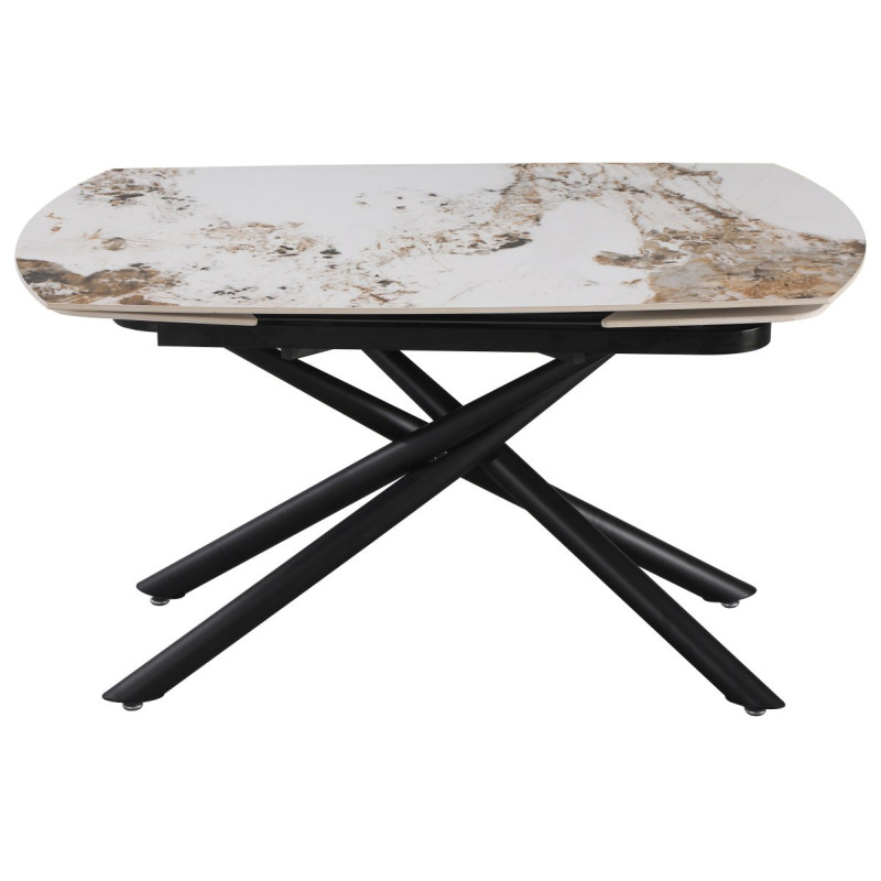 Tavolo Ryder 140/200x90x76 cm Top Ceramica Marrone Lucido