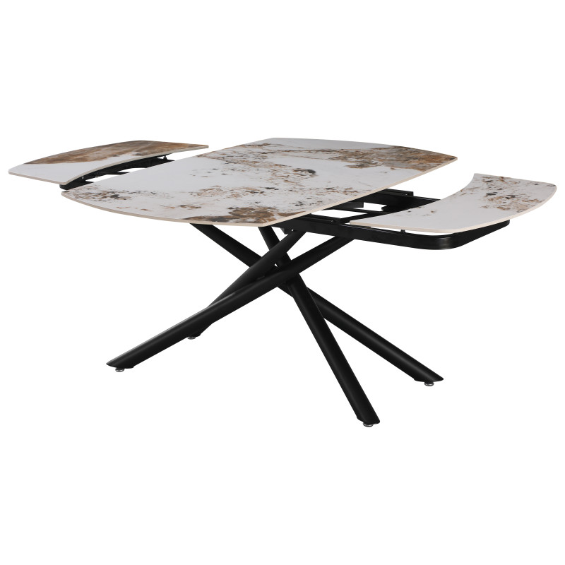 Tavolo Ryder 140/200x90x76 cm Top Ceramica Marrone Lucido