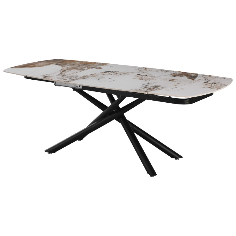 Tavolo Ryder 140/200x90x76 cm Top Ceramica Marrone Lucido