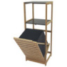 Mobiletto Linda 36x33x98 cm in Bamboo e MDF Pratico e Moderno