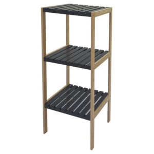 Scaffale Axis 34x33x80 cm in MDF Bamboo Nero e Naturale