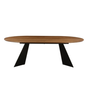 Tavolo Fisso Tyler 220x110x76 cm Naturale e Gambe Nere Moderno