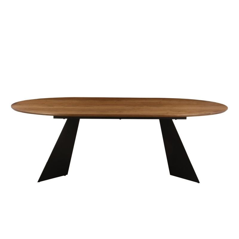 Tavolo Fisso Tyler 220x110x76 cm Naturale e Gambe Nere Moderno