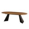 Tavolo Fisso Tyler 220x110x76 cm Naturale e Gambe Nere Moderno