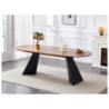 Tavolo Fisso Tyler 220x110x76 cm Naturale e Gambe Nere Moderno