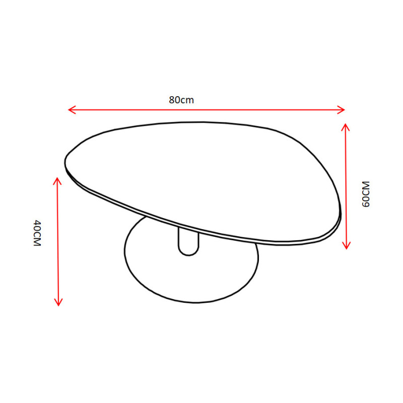 Tavolino Plectrum 80x60x40 cm Bianco Marmorizzato Base Nera