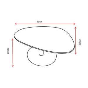 Zoom Tavolino Plectrum 80x60x40cm Marrone Marmorizzato E Base Nera