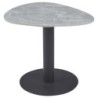 Tavolino Drop 60x50x50 cm Grigio Marmorizzato e Nero Moderno
