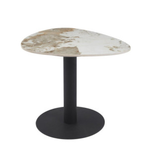 Tavolino Drop 60x50x50 cm Marrone Marmorizzato e Nero Moderno