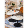 Tavolino Drop 60x50x50 cm Marrone Marmorizzato e Nero Moderno
