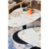 Tavolino Drop 60x50x50 cm Marrone Marmorizzato e Nero Moderno