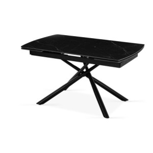 Tavolo Helsinki 140/200x90x76 cm Ceramica Nero Opaco Moderno
