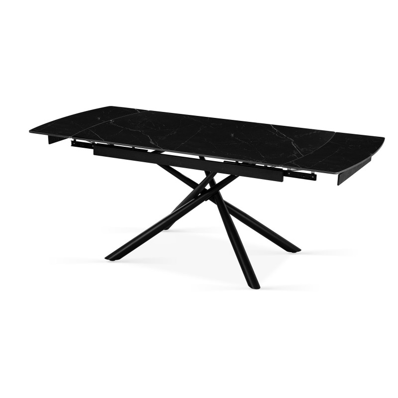 Tavolo Helsinki 140/200x90x76 cm Ceramica Nero Opaco Moderno