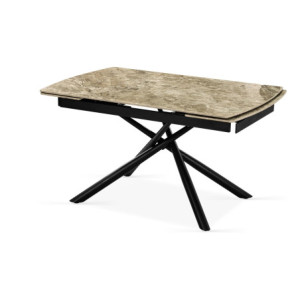 Tavolo Helsinki 140/200x90x76 cm Ceramica Marrone Lucido