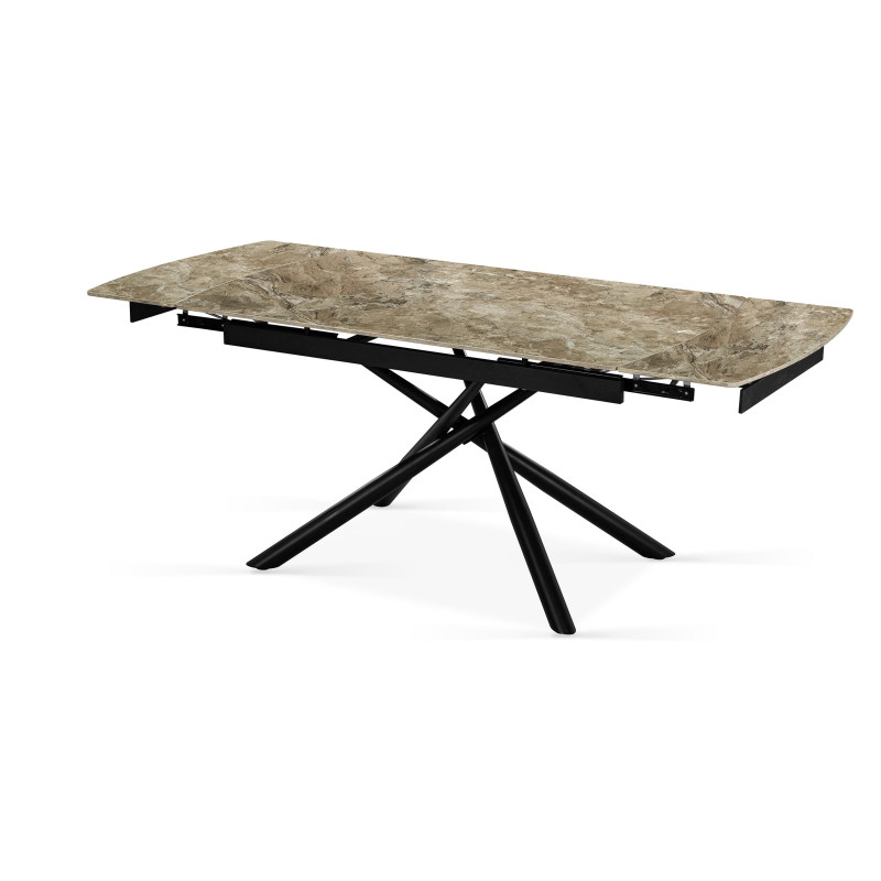 Tavolo Helsinki 140/200x90x76 cm Ceramica Marrone Lucido